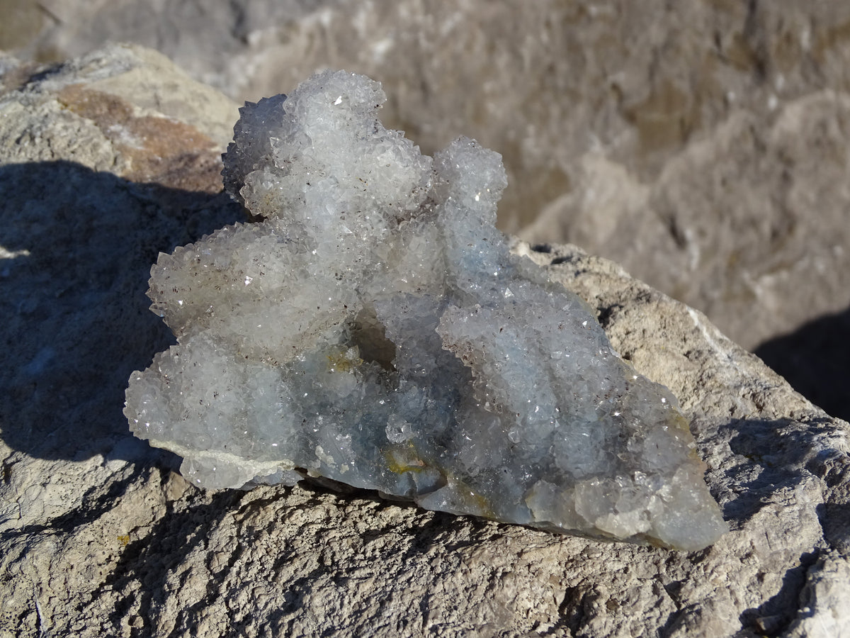 Quartz Cristal de Roche sur Calcédoine