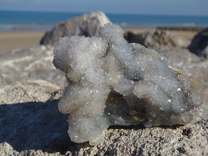 Quartz Cristal de Roche sur Calcédoine