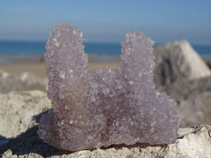 Améthyste sur Calcédoine Stalactite