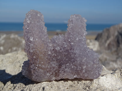 Améthyste sur Calcédoine Stalactite