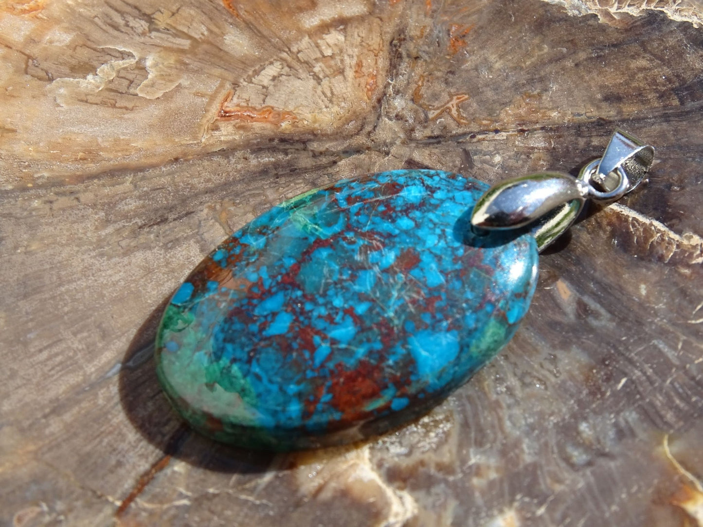 Pendentif Chrysocolle - Pendentifs - Colibri Minéraux et Bien-être