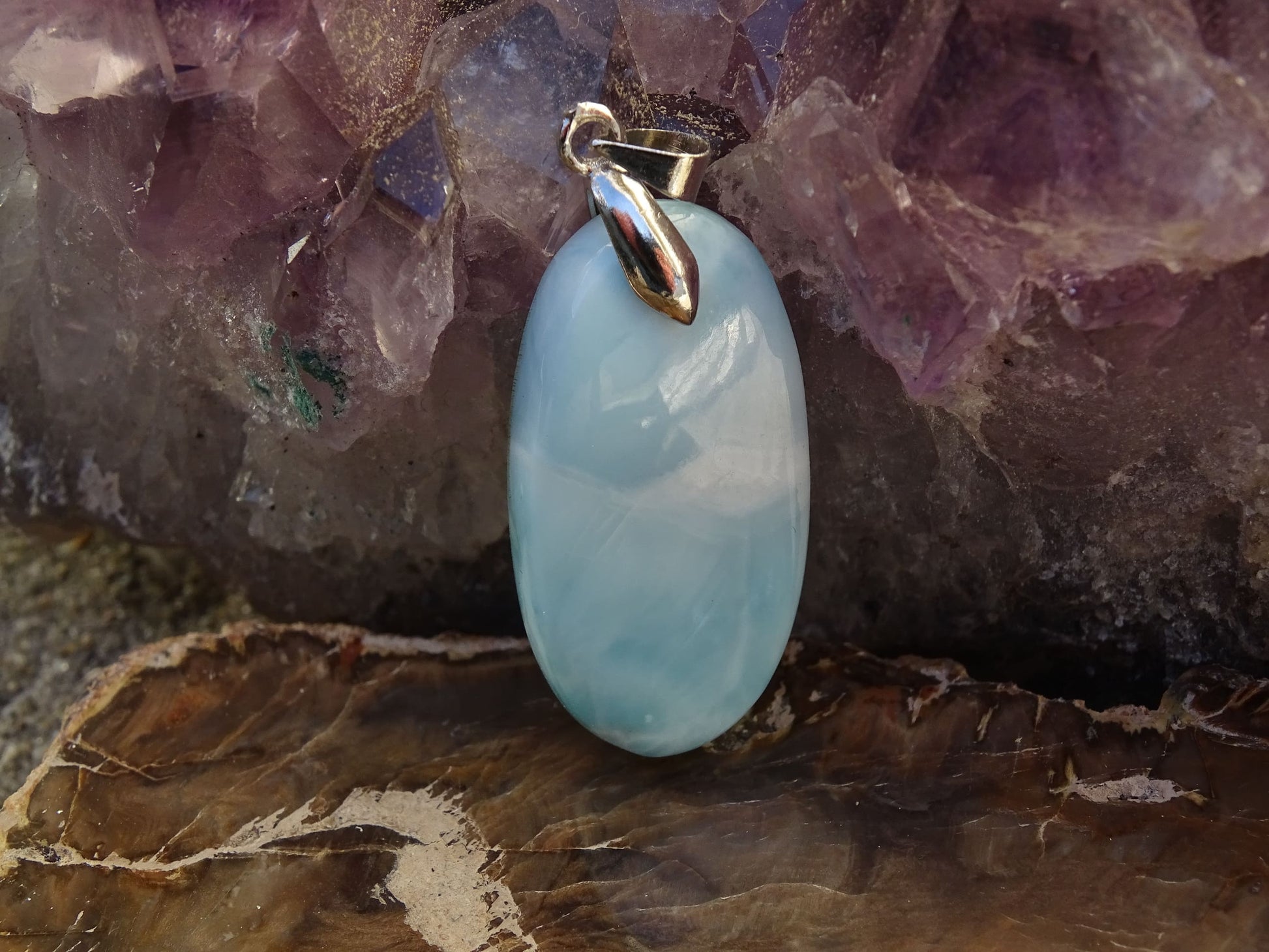 Pendentif Larimar - Pendentifs - Colibri Minéraux et Bien-être