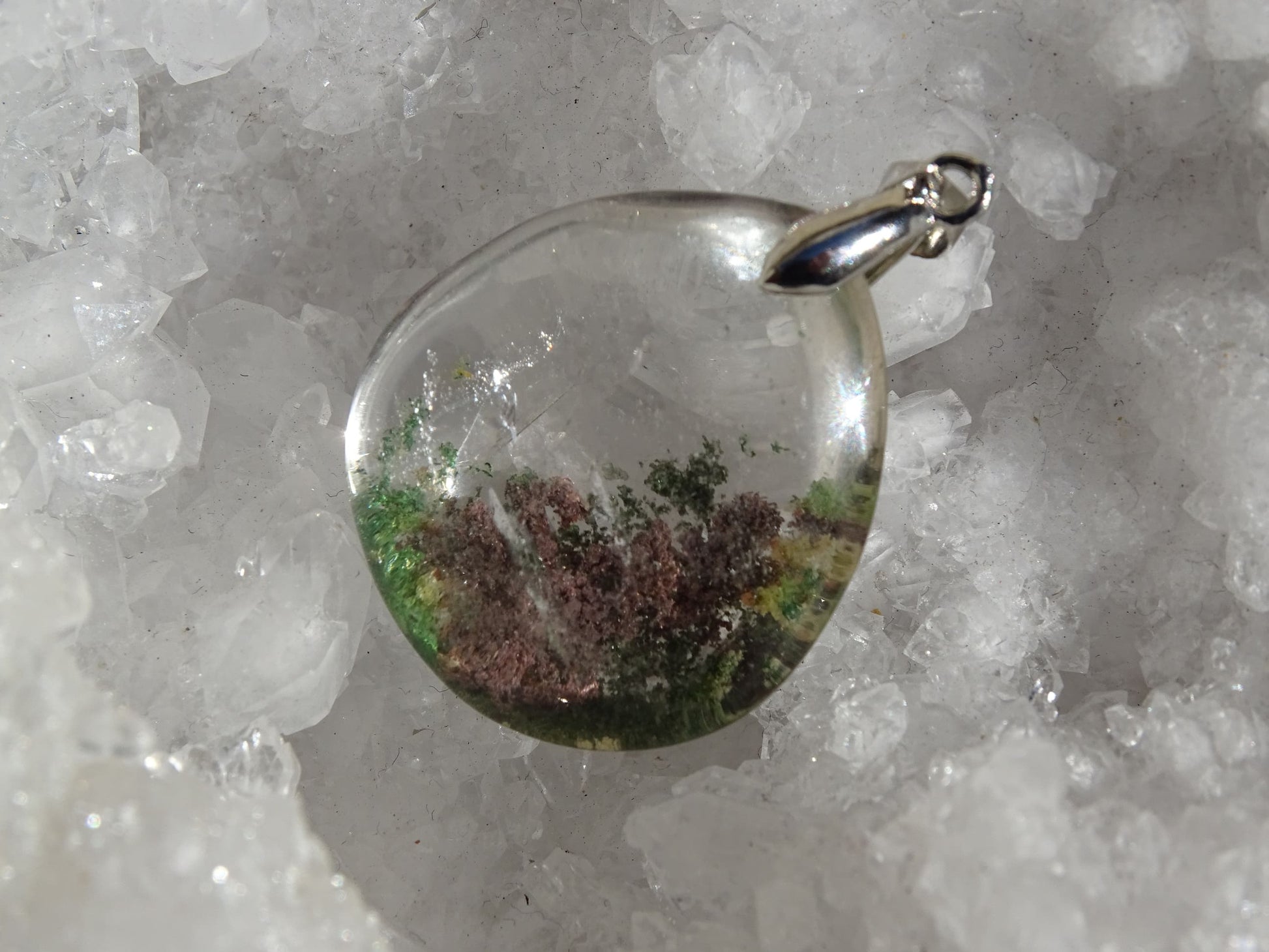 Pendentif quartz jardin - Pendentifs - Colibri Minéraux et Bien-être