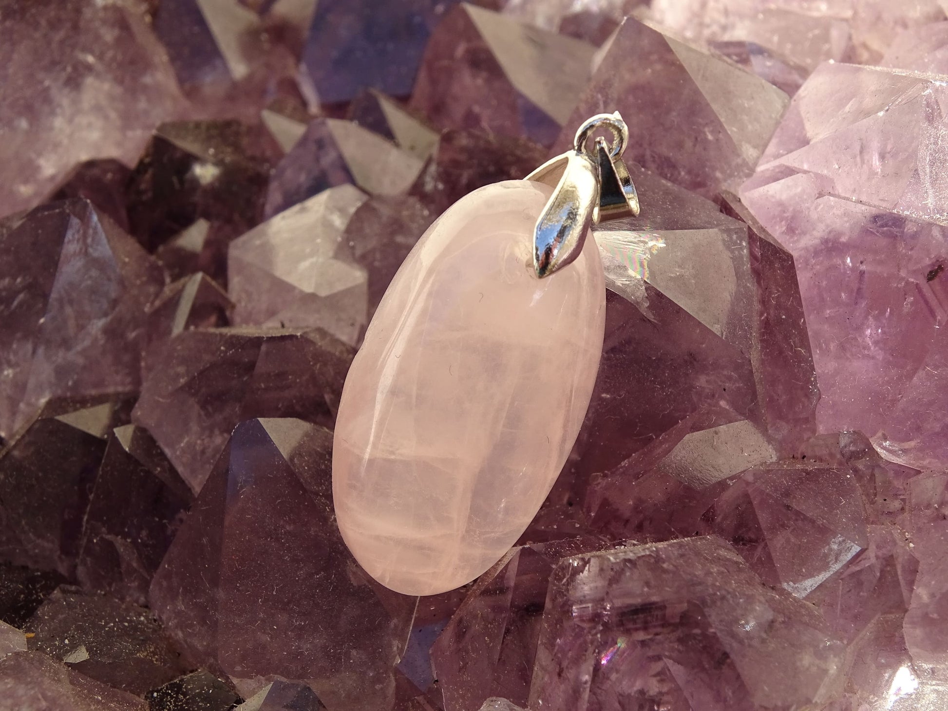 Pendentif Quartz Rose - Pendentifs - Colibri Minéraux et Bien-être