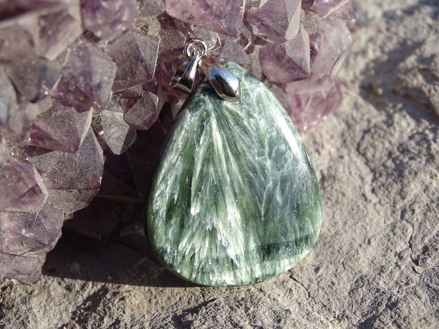 Pendentif Séraphinite - Pendentifs - Colibri Minéraux et Bien-être