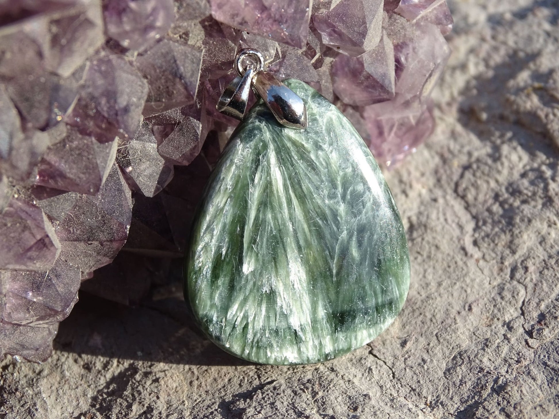 Pendentif Séraphinite - Pendentifs - Colibri Minéraux et Bien-être