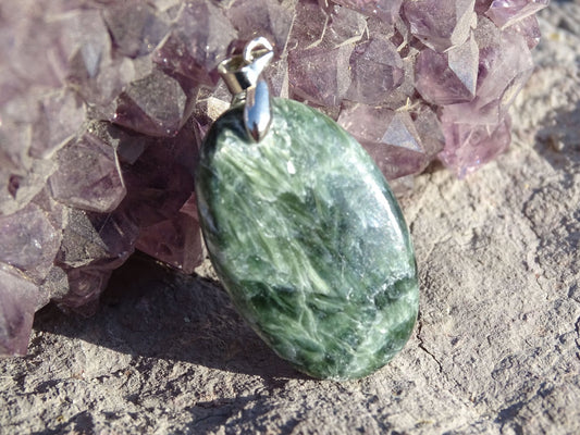 Pendentif Séraphinite - Pendentifs - Colibri Minéraux et Bien-être