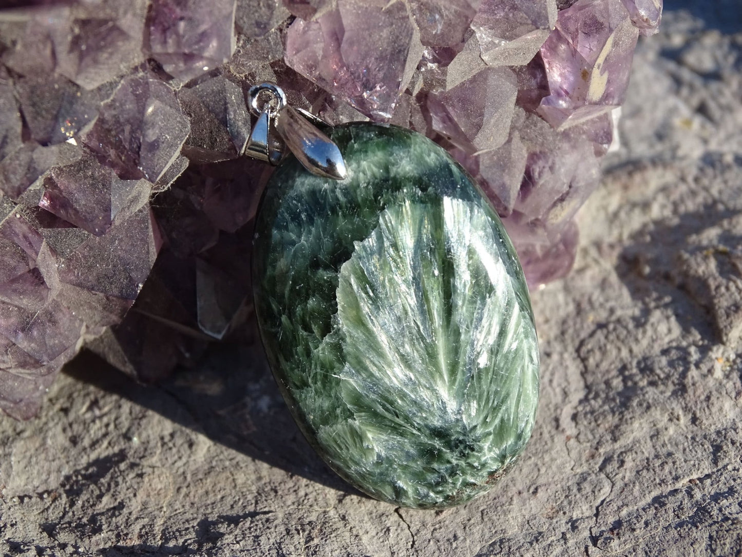 Pendentif Séraphinite - Pendentifs - Colibri Minéraux et Bien-être