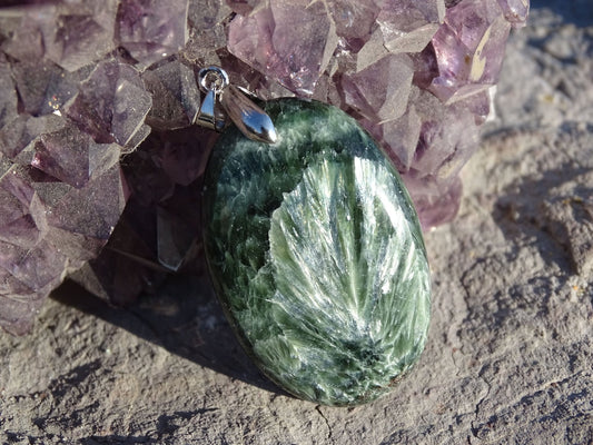 Pendentif Séraphinite - Pendentifs - Colibri Minéraux et Bien-être