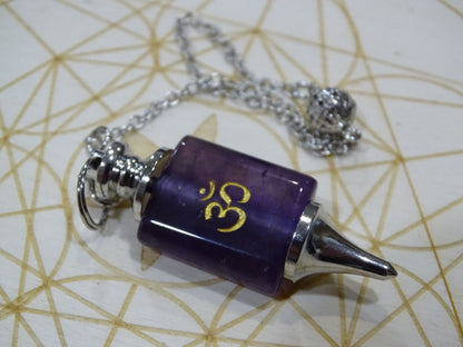 Pendule Améthyste Om - Cristaux - Colibri Minéraux et Bien-être