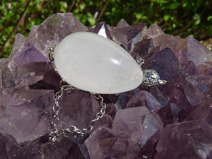 Pendule Quartz Cristal de Roche Oeuf - Cristaux - Colibri Minéraux et Bien-être