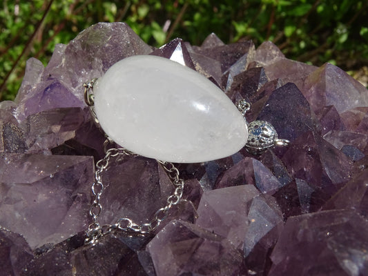 Pendule Quartz Cristal de Roche Oeuf - Cristaux - Colibri Minéraux et Bien-être