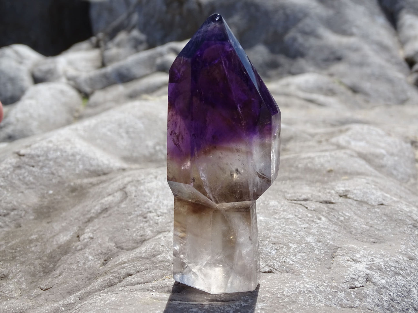 Améthyste et Quartz Bicolore en Sceptre - Cristaux - Colibri Minéraux et Bien-être