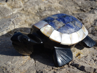 Animaux Obsidienne Noire Sodalite Nacre Tortue - Pierres - Colibri Minéraux et Bien-être