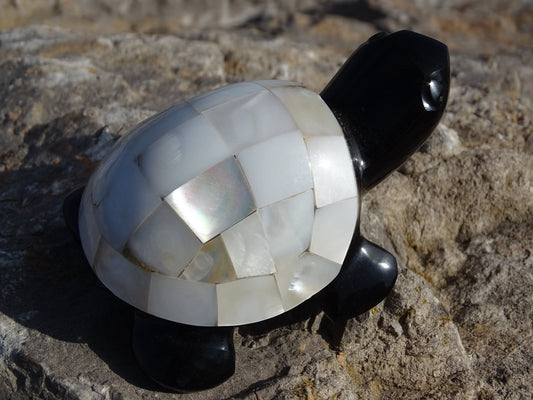 Animaux Obsidienne Noire Tortue Nacre - Pierres - Colibri Minéraux et Bien-être