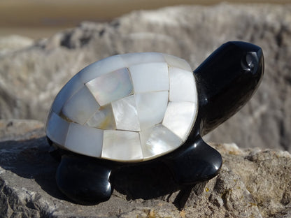 Animaux Obsidienne Noire Tortue Nacre - Pierres - Colibri Minéraux et Bien-être