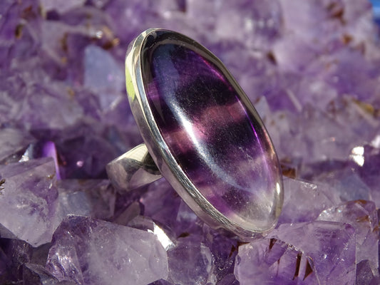 Bague Fluorite Argent 925 Taille 55 Réglable - Bague - Colibri Minéraux et Bien-être