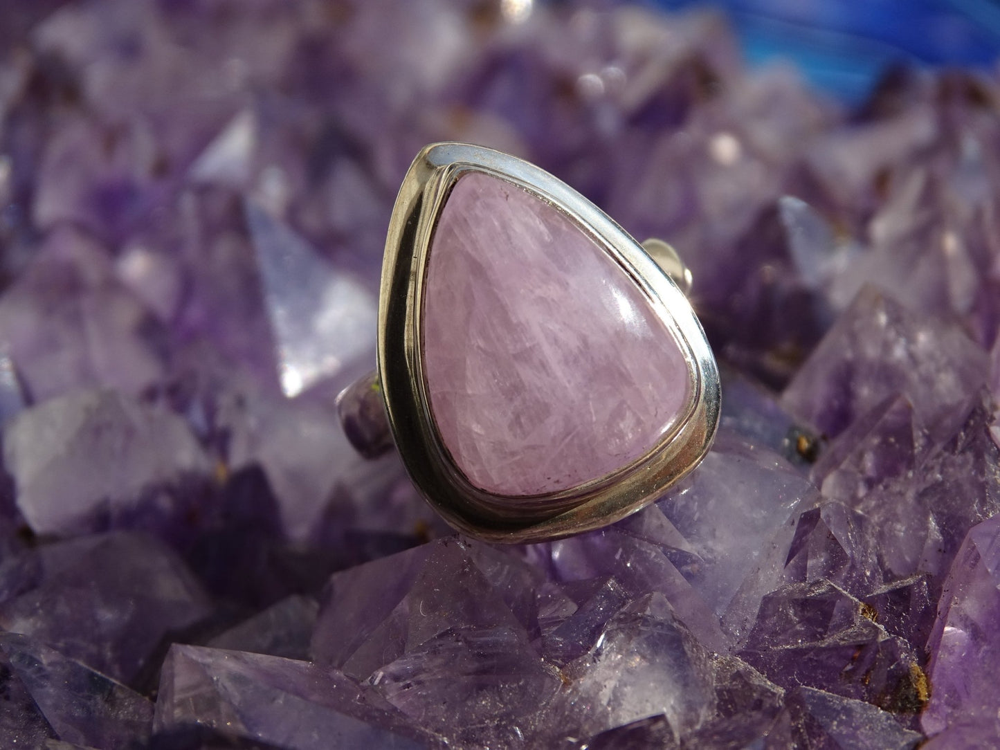 Bague Kunzite Argent 925 Taille 58 Réglable - Bague - Colibri Minéraux et Bien-être