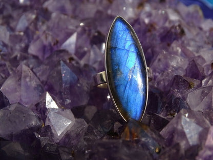 Bague Labradorite Argent 925 Taille 52 Réglable - Bague - Colibri Minéraux et Bien-être