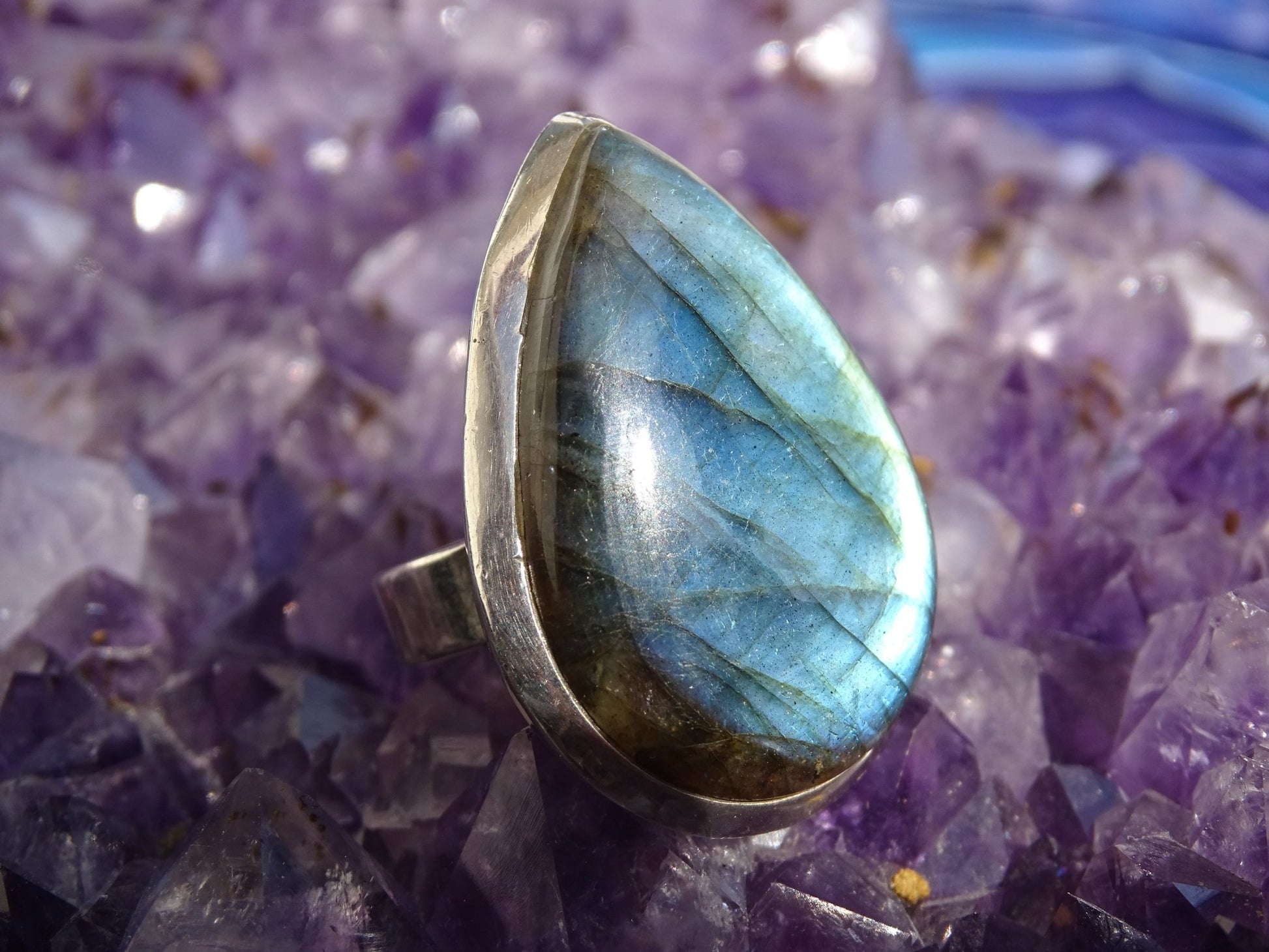 Bague Labradorite Argent 925 Taille 55 - Bague - Colibri Minéraux et Bien-être
