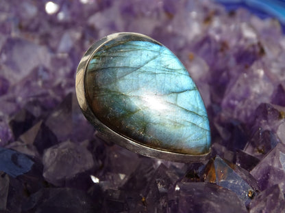 Bague Labradorite Argent 925 Taille 55 - Bague - Colibri Minéraux et Bien-être