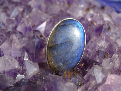 Bague Labradorite Argent 925 Taille 57 - Bague - Colibri Minéraux et Bien-être