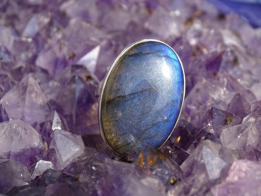 Bague Labradorite Argent 925 Taille 57 - Bague - Colibri Minéraux et Bien-être