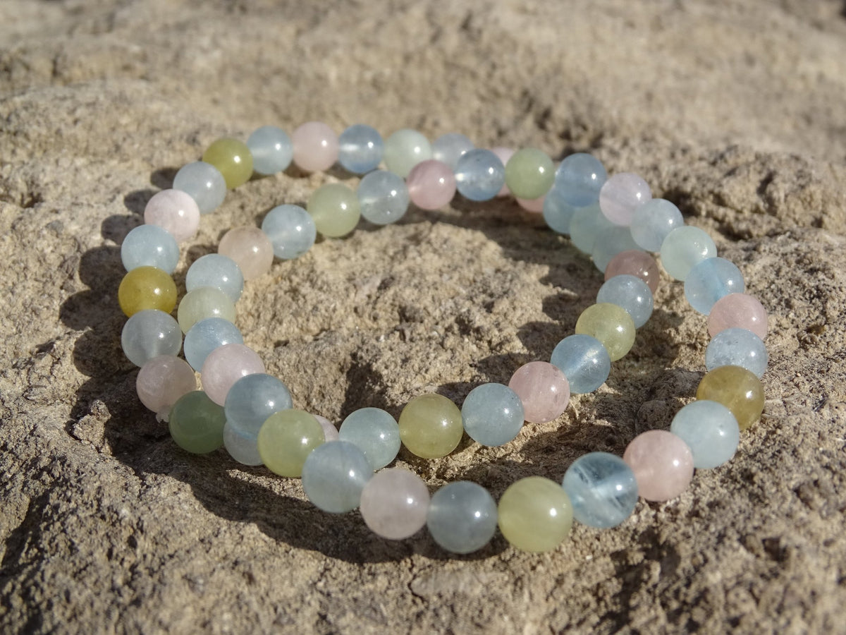 Bracelet Béryl Morganite Aigue Marine - Bracelets - Colibri Minéraux et Bien-être