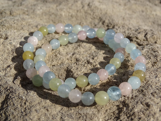 Bracelet Béryl Morganite Aigue Marine - Bracelets - Colibri Minéraux et Bien-être