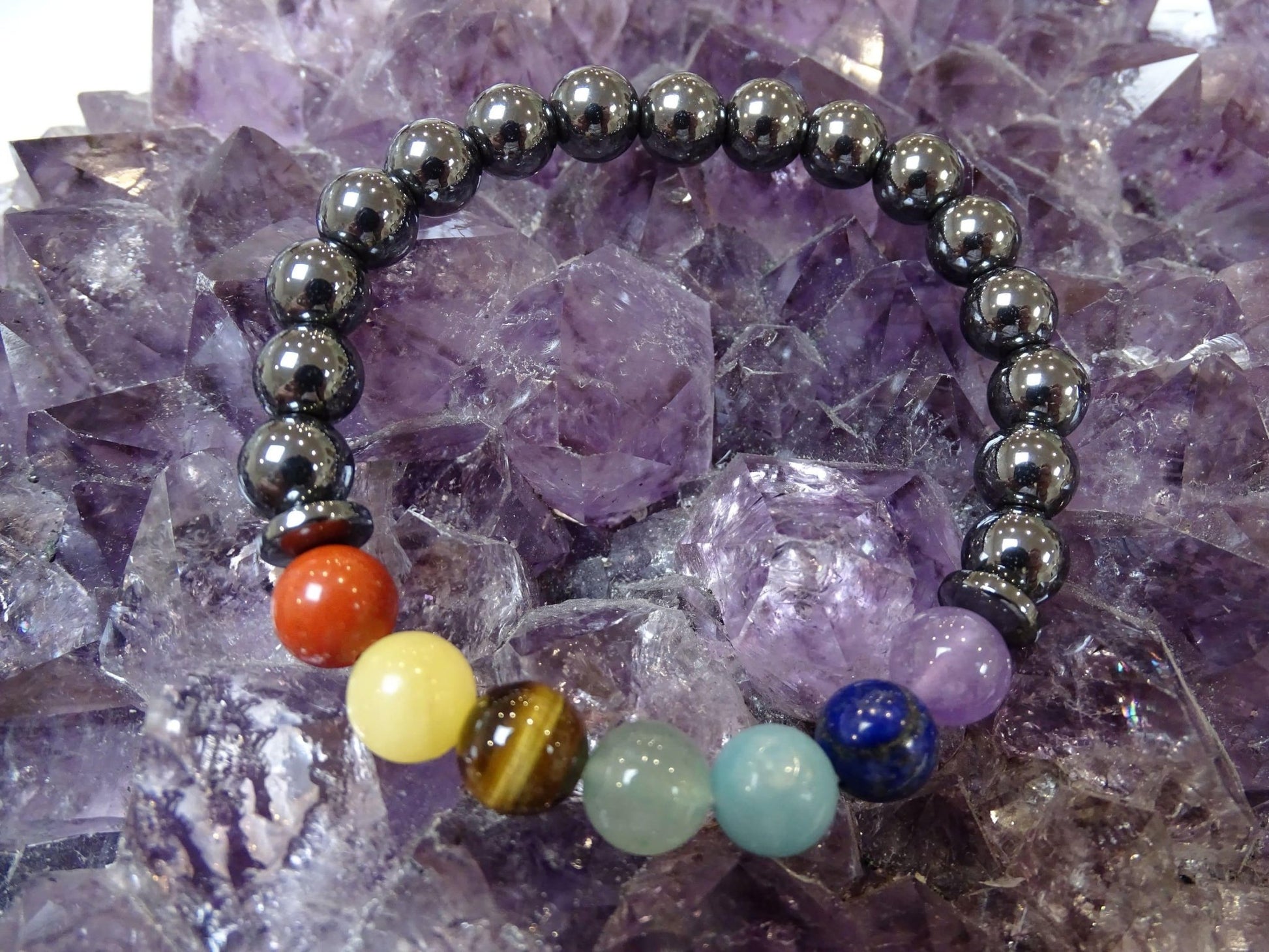 Bracelet 7 Chakras Hématite - Bracelets - Colibri Minéraux et Bien-être