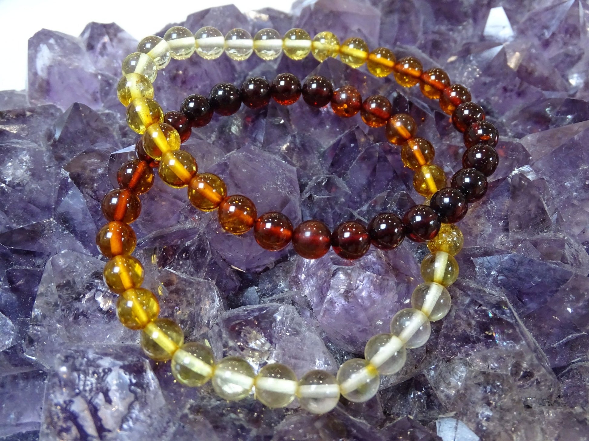 Bracelet Ambre arrondi dégradé - Bracelets - Colibri Minéraux et Bien-être