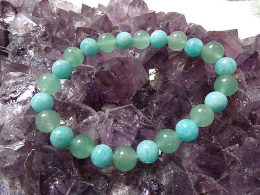 Bracelet Aventurine Verte et Amazonite - Bracelets - Colibri Minéraux et Bien-être