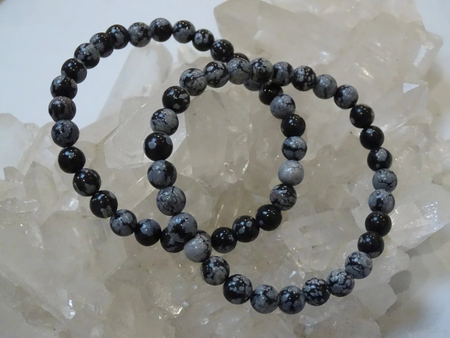 Bracelet Obsidienne Flocon de Neige - Bracelets - Colibri Minéraux et Bien-être