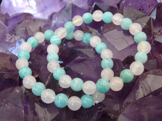 Bracelet Aventurine Verte et Quartz Rose - Bracelets - Colibri Minéraux et Bien-être