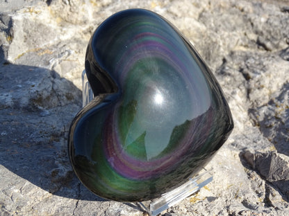 Obsidienne Arc en Ciel Oeil Céleste Coeur - Pierres - Colibri Minéraux et Bien-être
