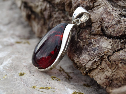 Pendentif Ambre Argent 925 - Pendentifs - Colibri Minéraux et Bien-être