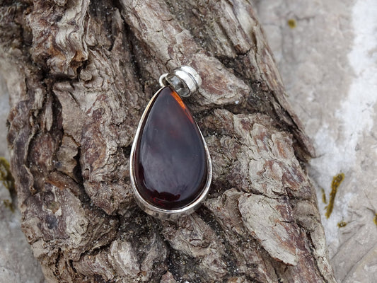 Pendentif Ambre Argent 925 - Pendentifs - Colibri Minéraux et Bien-être