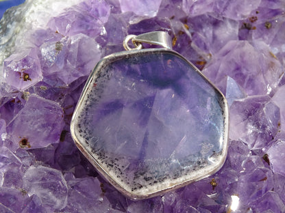 Pendentif Améthyste Trapiche Argent 925 - Pendentifs - Colibri Minéraux et Bien-être