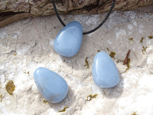 Pendentif Angélite - Pendentifs - Colibri Minéraux et Bien-être