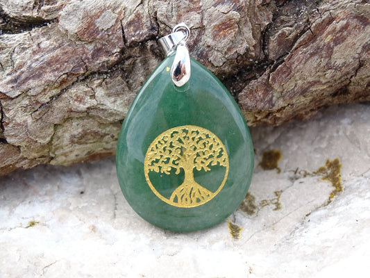 Pendentif Aventurine Verte Arbre de Vie - Pendentifs - Colibri Minéraux et Bien-être
