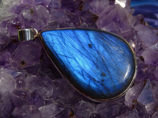 Pendentif Labradorite Argent 925 - Pendentifs - Colibri Minéraux et Bien-être