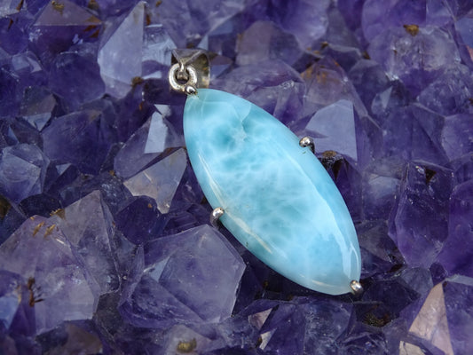 Pendentif Larimar Argent 925 - Pendentifs - Colibri Minéraux et Bien-être