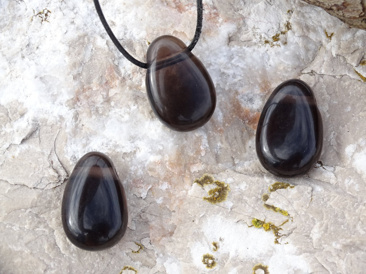 Pendentif obsidienne Larmes d'apache - Pierres - Colibri Minéraux et Bien-être