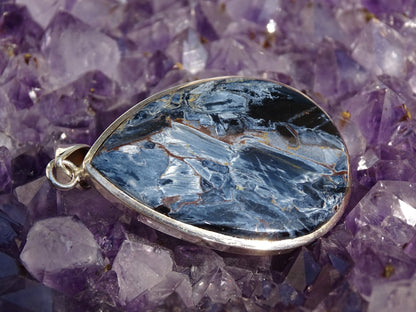 Pendentif Pietersite Argent 925 - Pendentifs - Colibri Minéraux et Bien-être