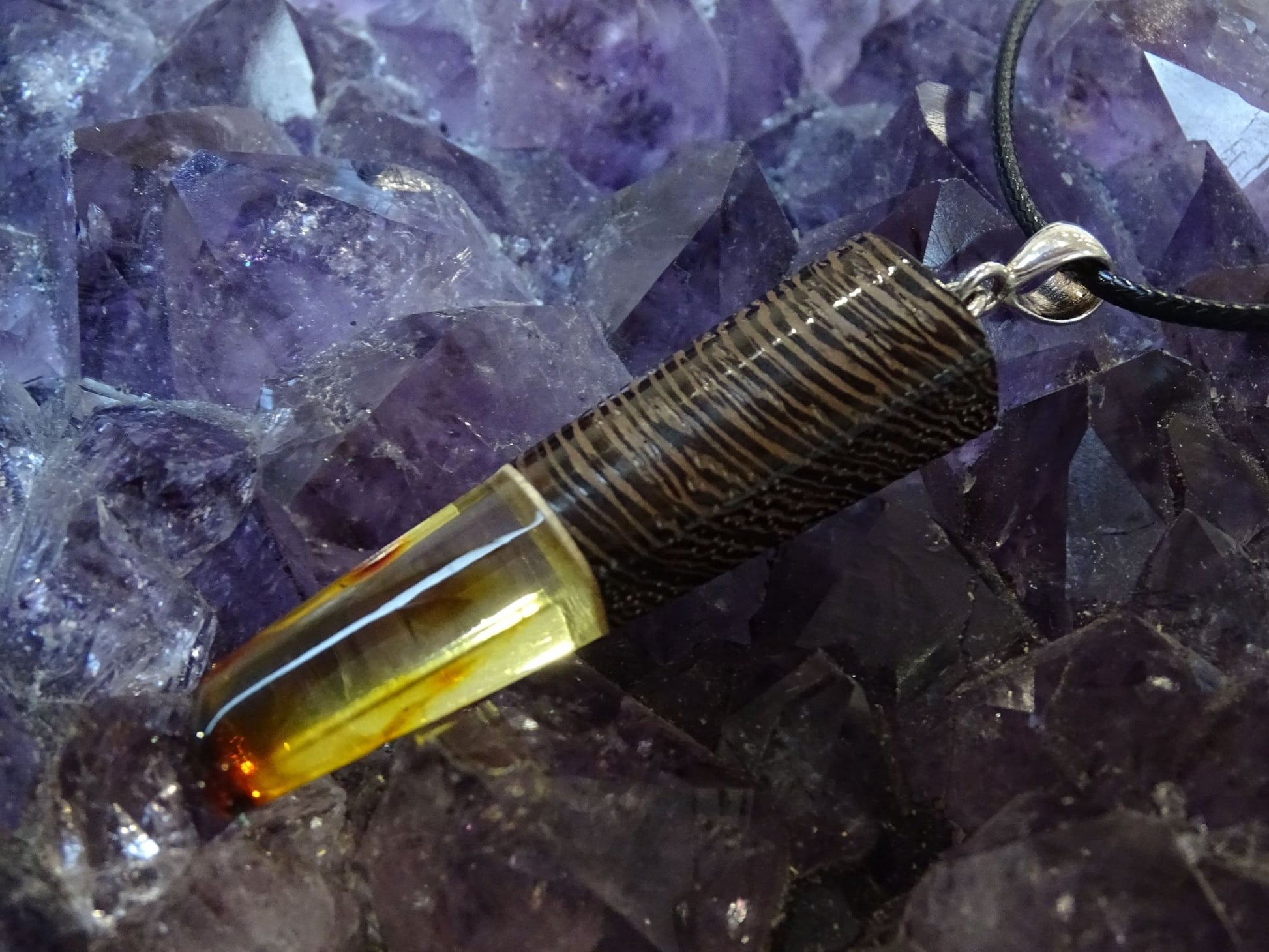 Pendentif Ambre Bois - Pendentifs - Colibri Minéraux et Bien-être