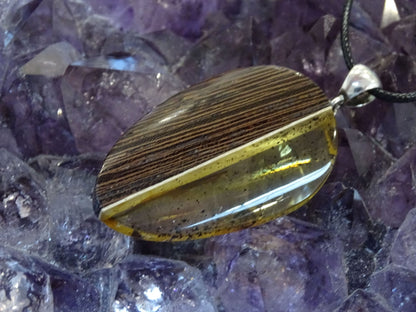 Pendentif Ambre Bois - Pendentifs - Colibri Minéraux et Bien-être