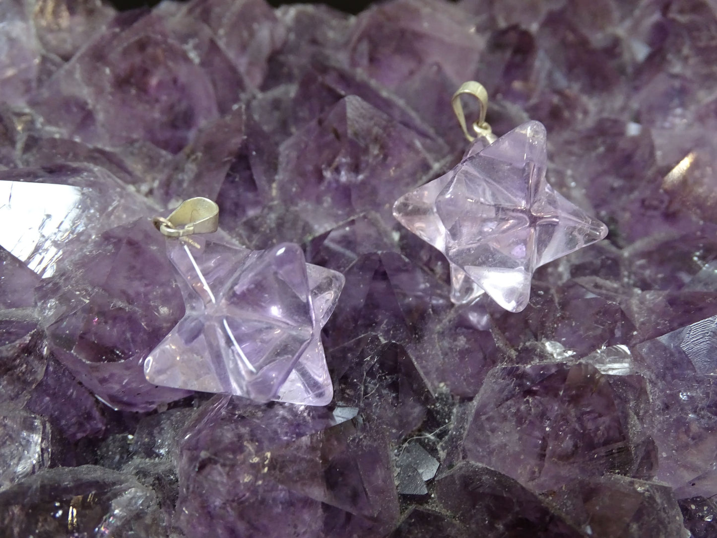 Pendentif Améthyste Merkabah - Pendentifs - Colibri Minéraux et Bien-être