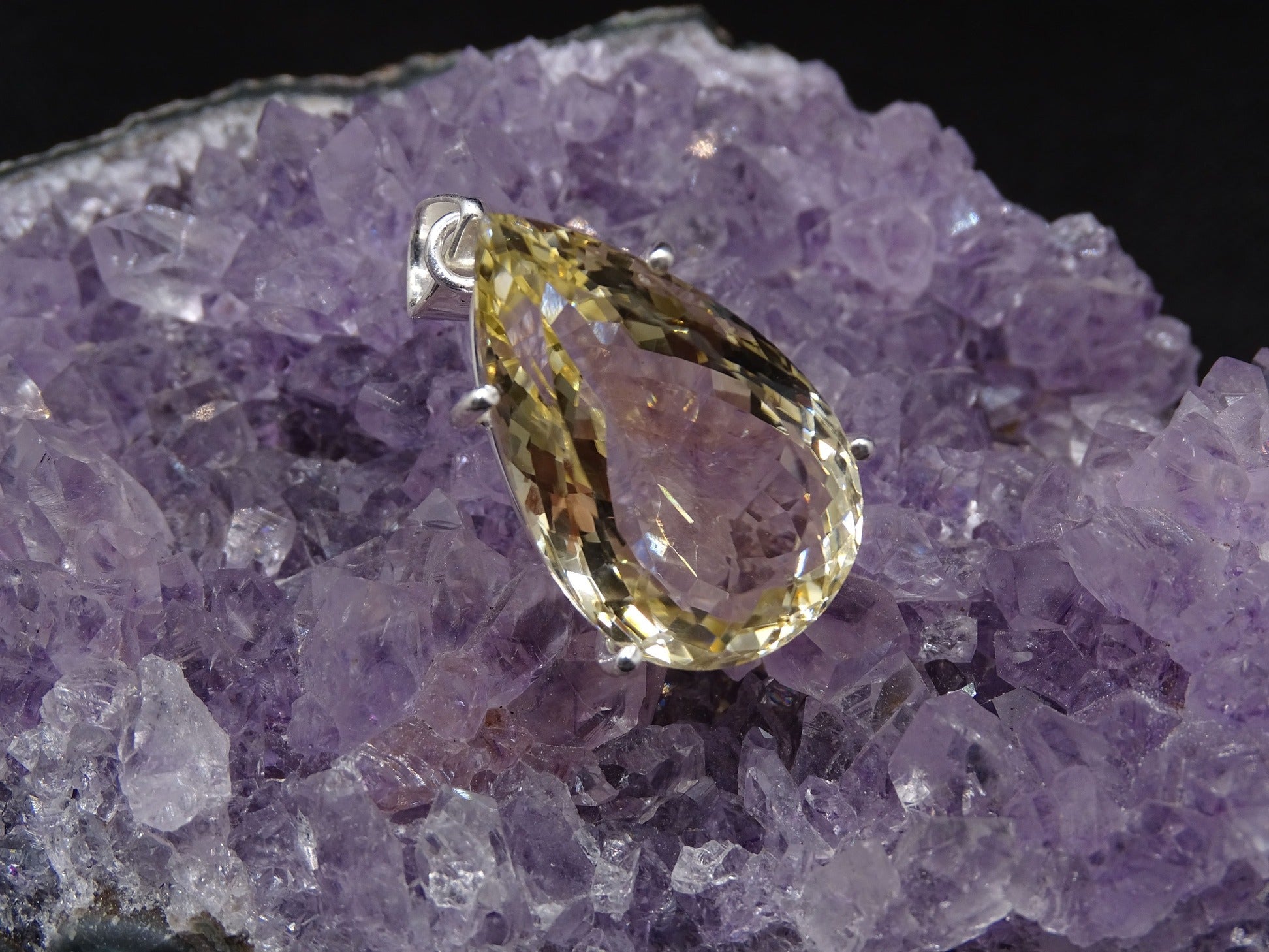 Pendentif Citrine Argent 925 - Pendentifs - Colibri Minéraux et Bien-être