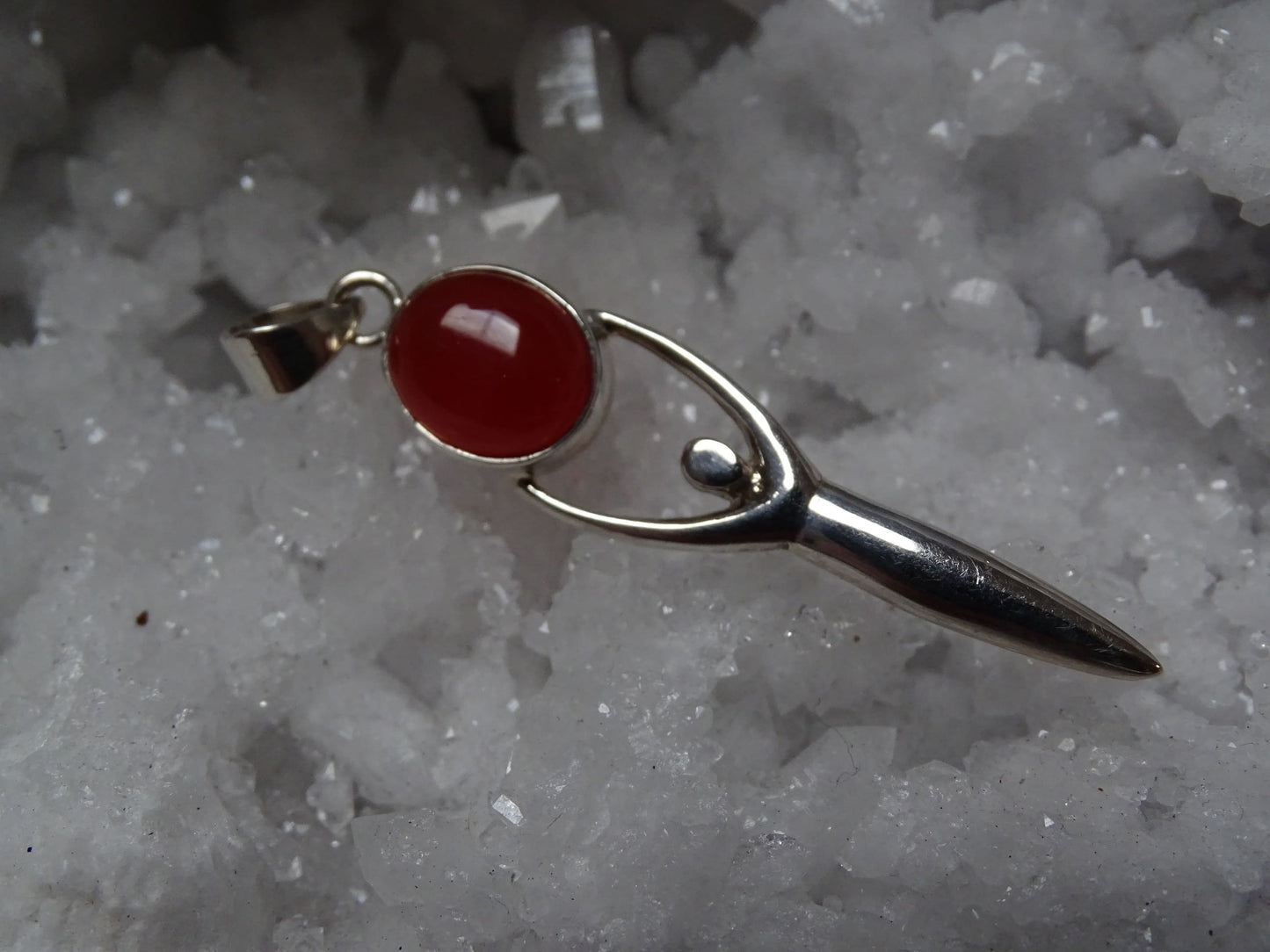 Pendentif Cornaline Argent 925 - Pendentifs - Colibri Minéraux et Bien-être