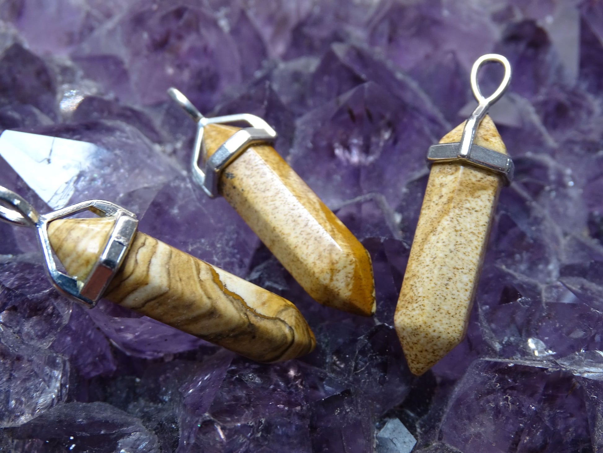 Pendentif Jaspe Paysage - Pendentifs - Colibri Minéraux et Bien-être